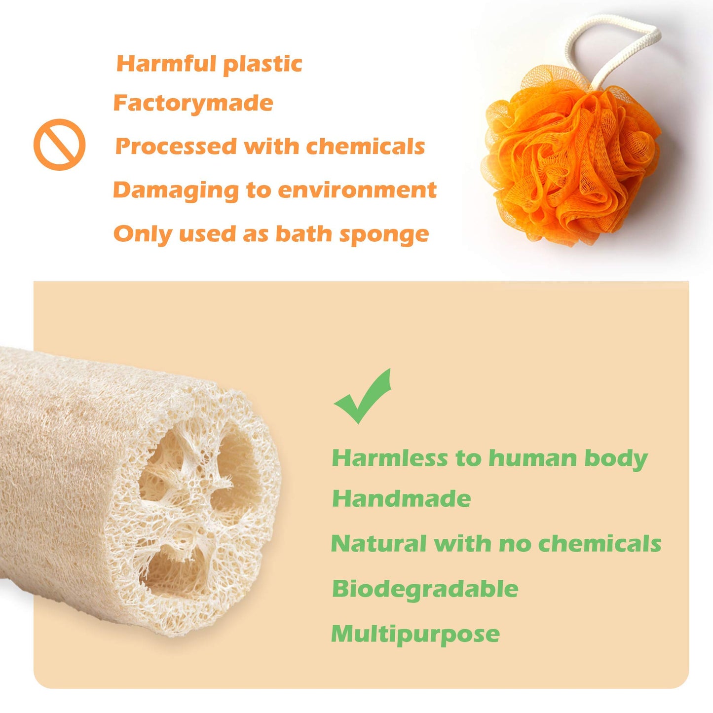 Indigenous Living – Natural Loofah for Bathing Exfoliating Scrubbers | Organic Bath Sponge for Spa Shower | Face, Back and Body Scrubber | Eco-Friendly (6 Large Natural Loofah)