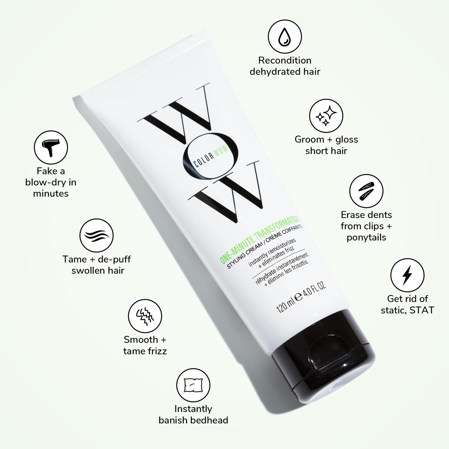 COLOR WOW One Minute Transformation, Nourishing Styling Cream for Instant Frizz Control and Smoother Hair