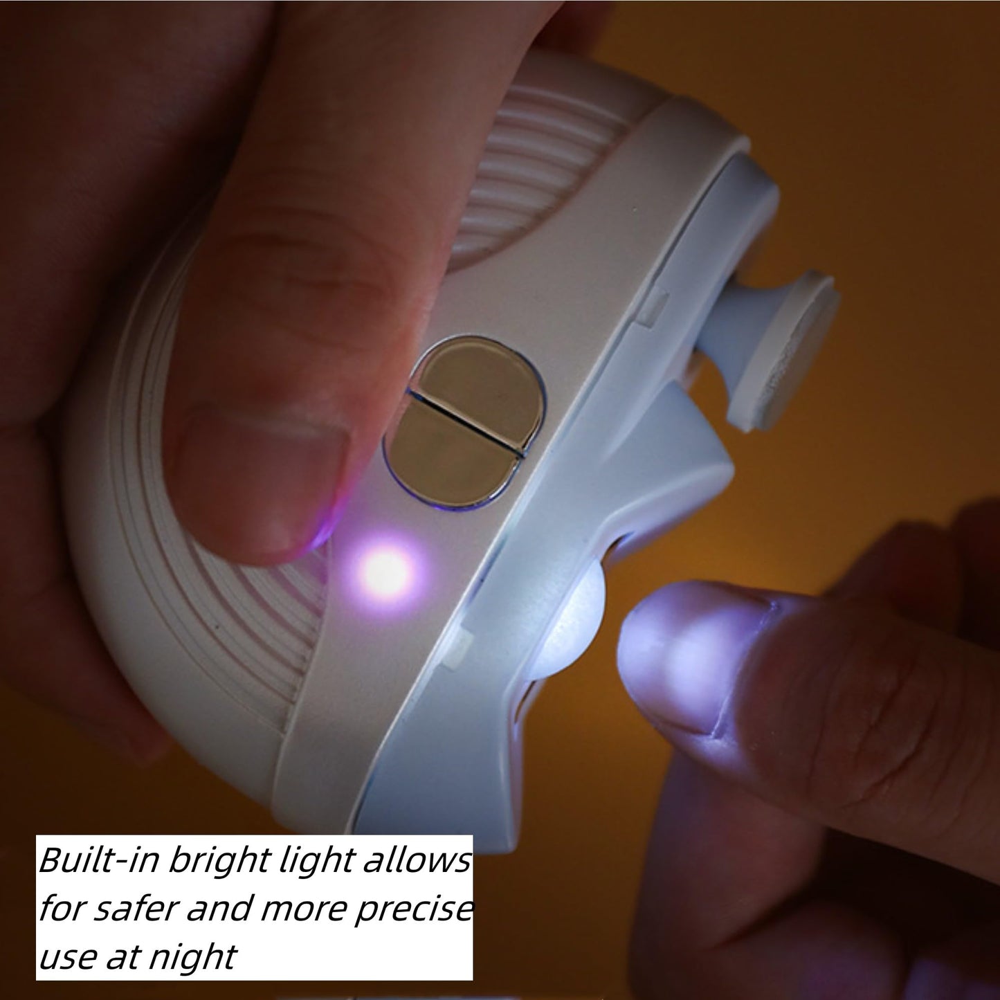 Electric Smart Nail Clippers for Adults Seniors, Automatic Nails Trimmer with 3 Speeds Strong Power, Upgraded Rechargeable Painless Thick Toe Fingernail Trimmer with Polisher, Light, Clip Storage