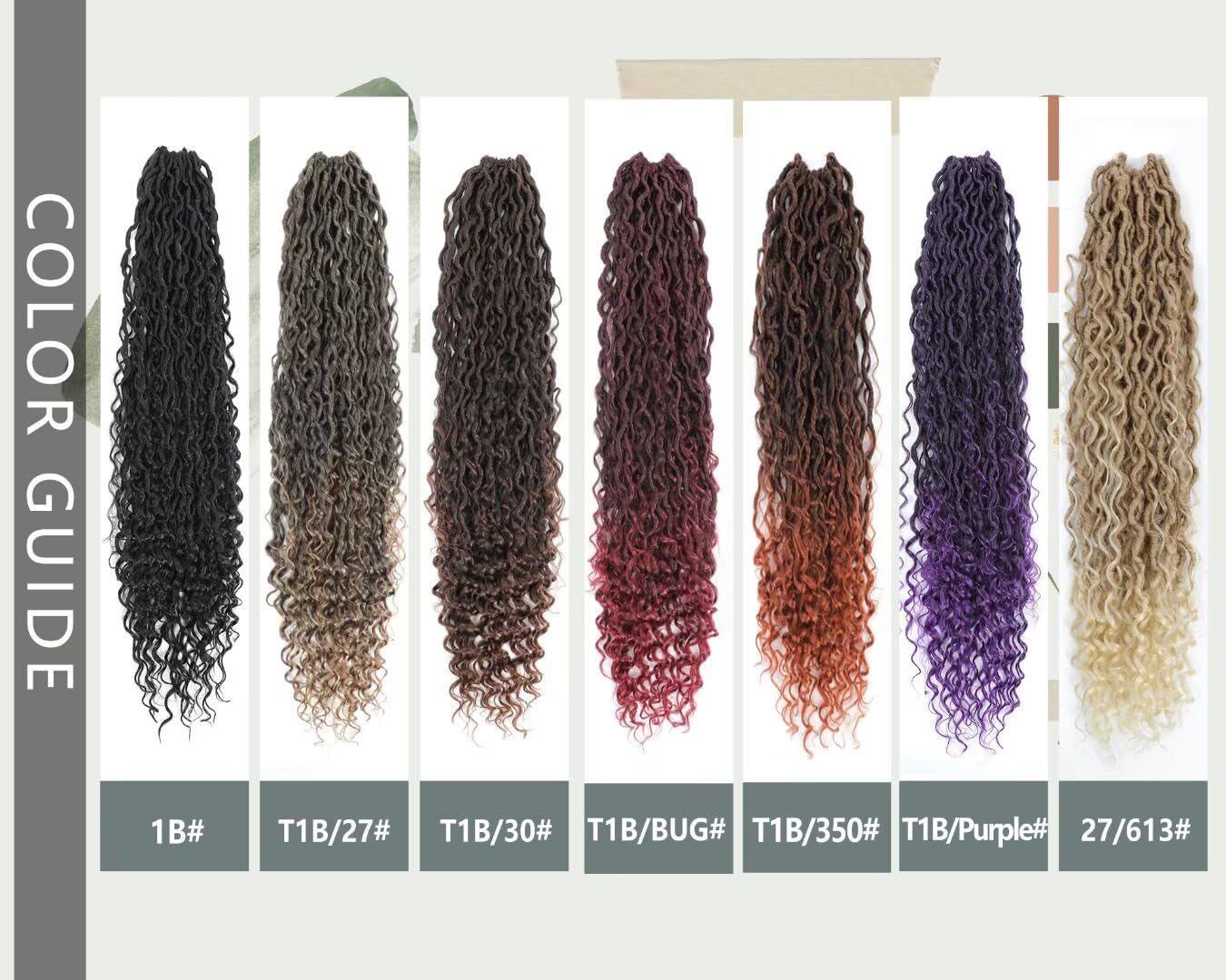 Goddess Locs Crochet Hair - 18 Inch Ombre Brown Faux Locs with Curly Ends | 8 Packs Synthetic Hair Extensions