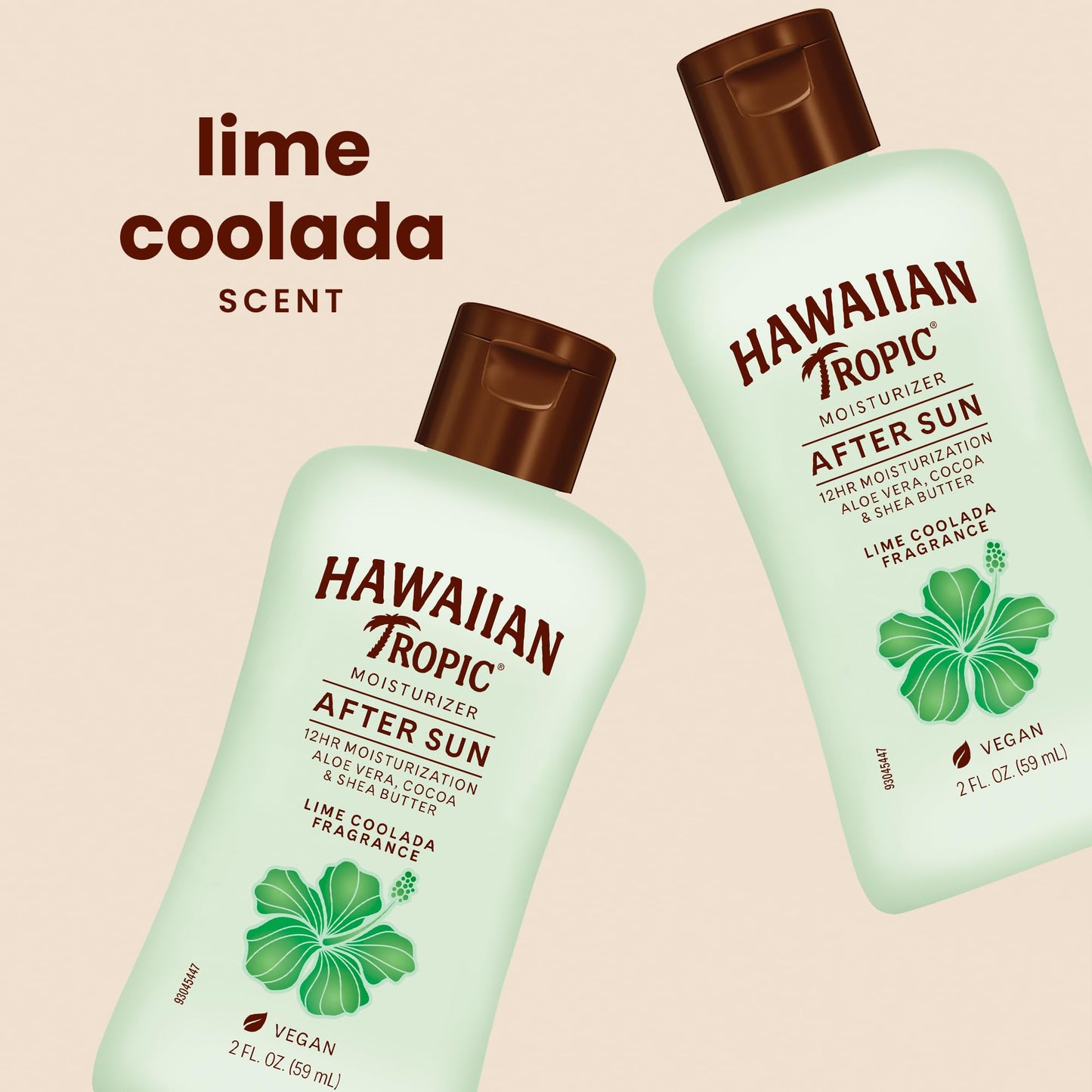 Hawaiian Tropic After Sun Lotion Lime Coolada Case, 12 mini bottles | After Sun Care Travel Essentials, Aloe Vera Lotion, 2 fl oz each (Pack of 12)