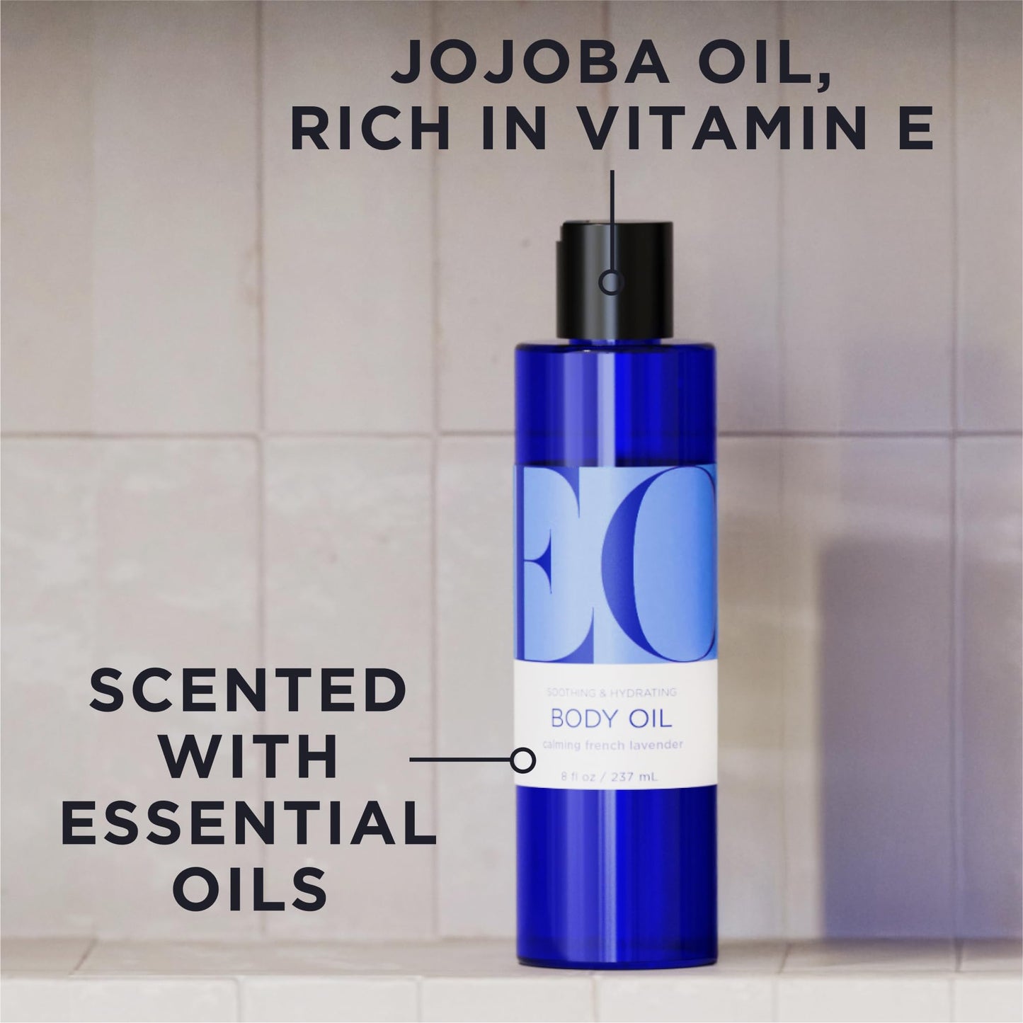 EO Body Oil, 8 Ounce (Pack of 2), French Lavender, Certified CCOF and made with Essential Oils for Men and Women for Massage and Moisture