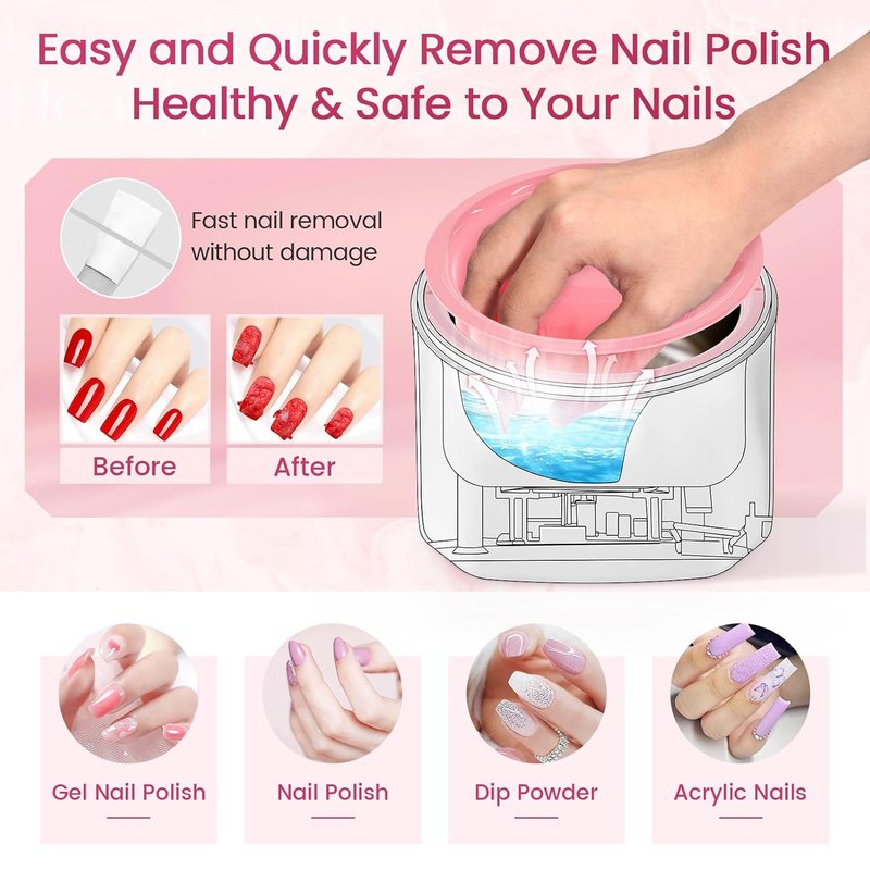 Heated Nail Soaking Bowl - 50% Faster Electric Nail Soak for Home Salon | Ideal for Beginners