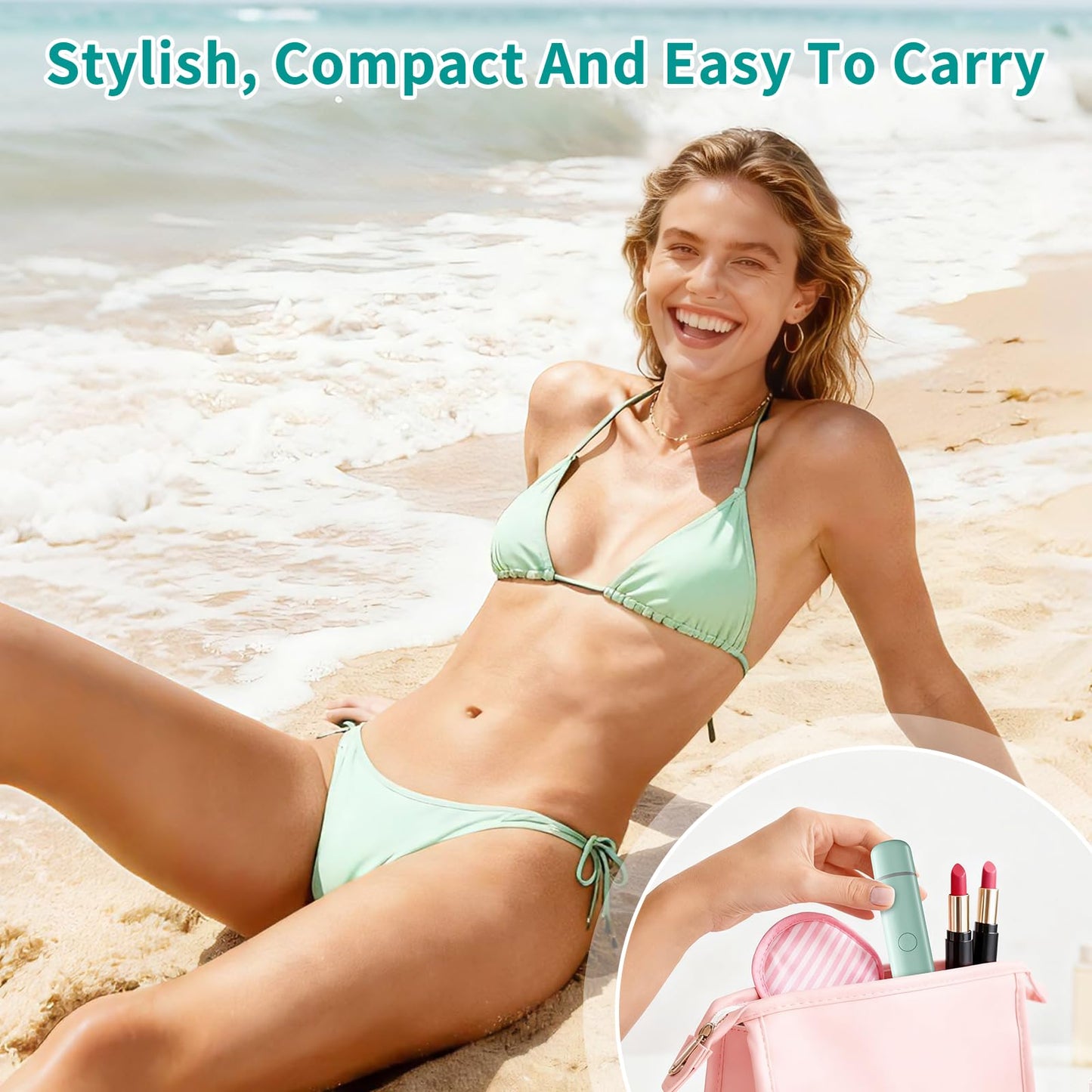 Bikini Trimmer for Women - New 2 in1 Dual Head Bikini Shaveronal Electric Razors for Women,Rechargeable Electric for Lady Bikini Underarm,Body,Leg,Hair Remove Portable Travel