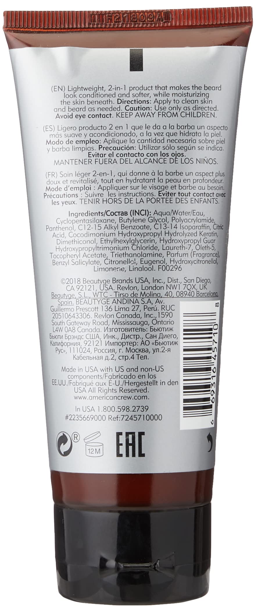 American Crew Shaving Skincare Moisturizer & Beard Cond 3.4 Ounce