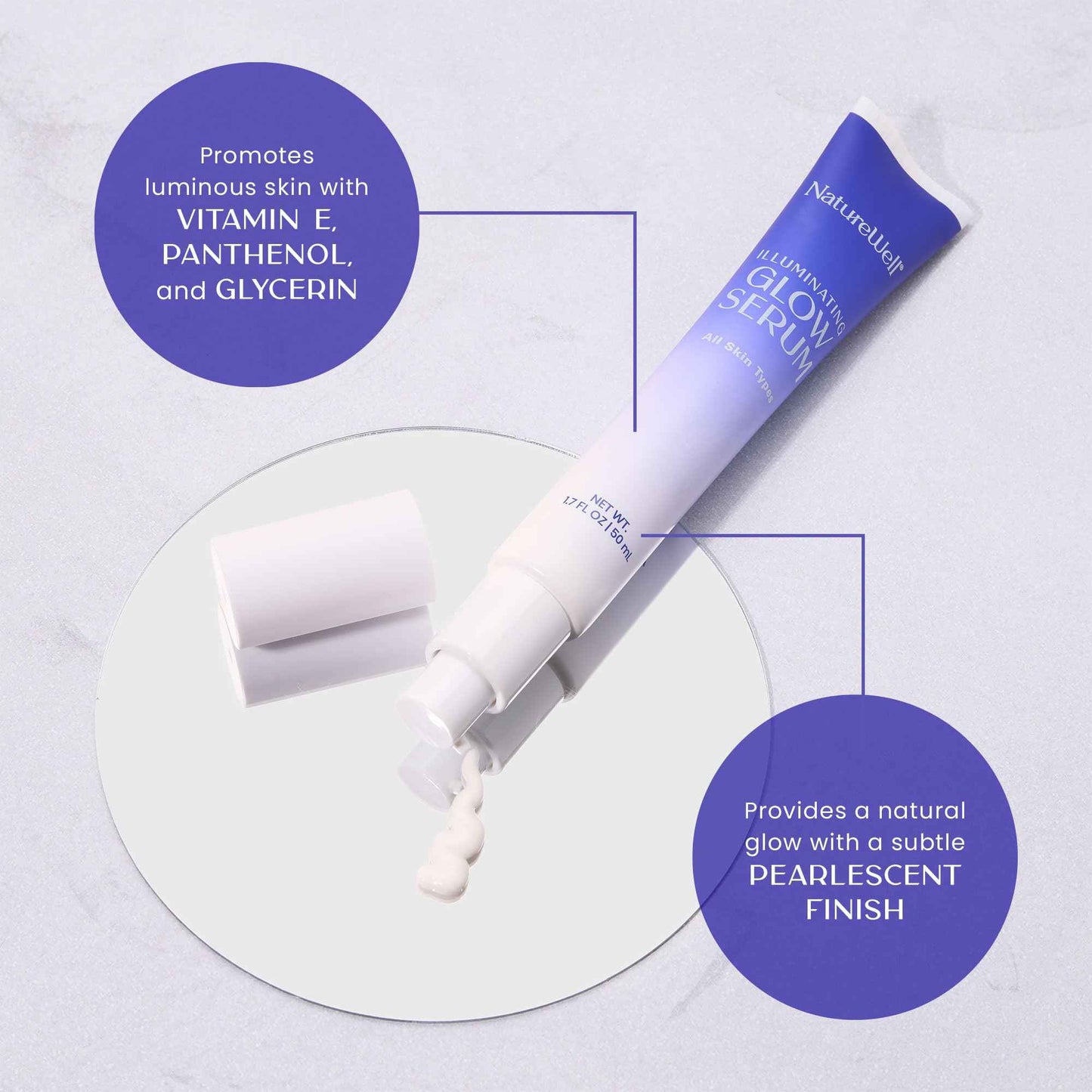 NATUREWELL Hydrating Cleanser & Illuminating Glow Serum Skincare Duo, Nourishes & Moisturizes While Providing A Natural Luminous Finish, For All Skin Types