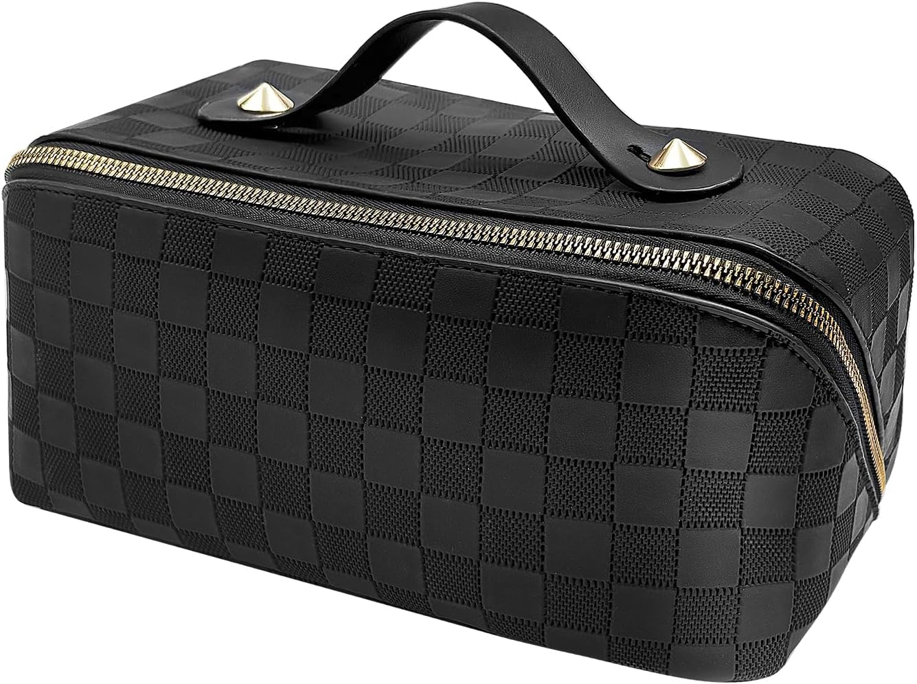 Travel Makeup Bag - Large Capacity Waterproof Organizer with Divider & Handle | Black