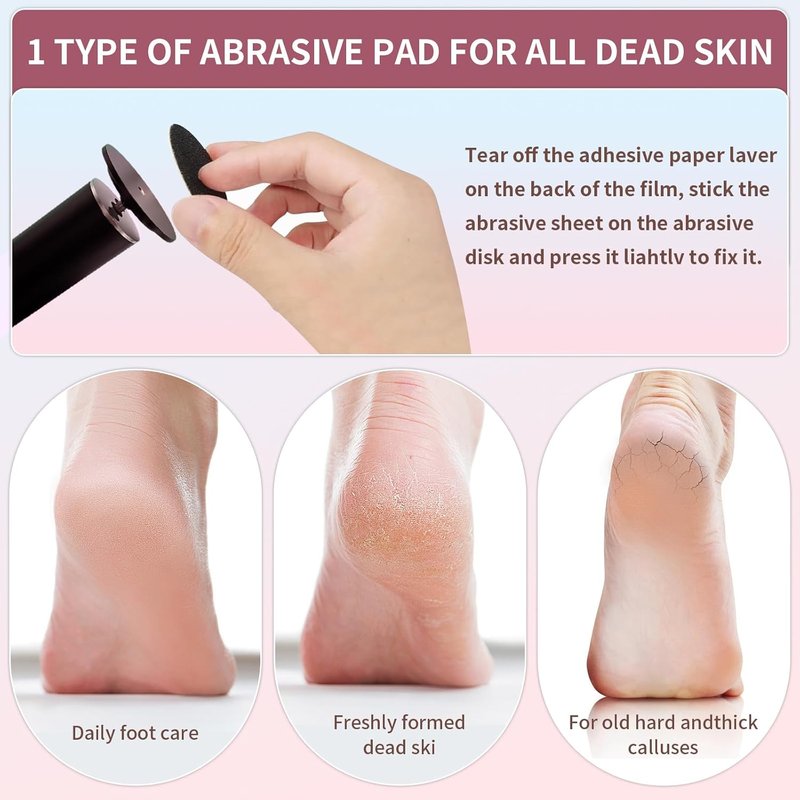 Electric Foot Callus Remover - Adjustable Speed, Low-Noise Pedicure Tool for Thick Dry Skin & Cracked Heels | Easy-to-Clean Home Device