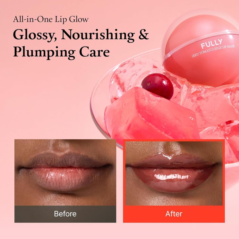 Tomato Jelly Lip Sleeping Mask - Hydrating Korean Lip Balm with Tomato Seed Oil & Hyaluronic Acid | 0.42 oz