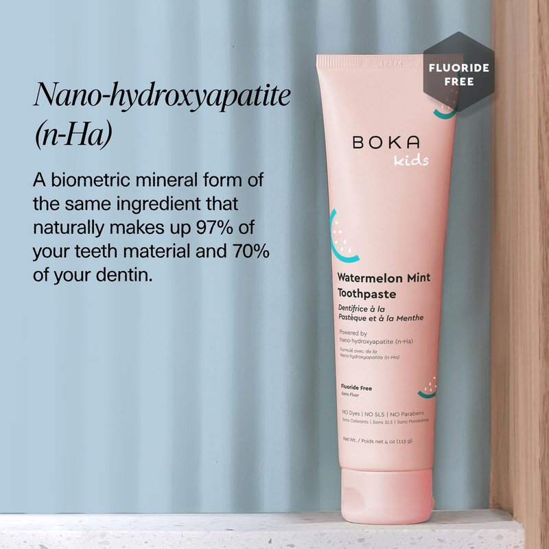 Boka Fluoride Free Toothpaste Nano Hydroxyapatite Toothpaste - Watermelon Mint Flavor, 4 oz 3Pk