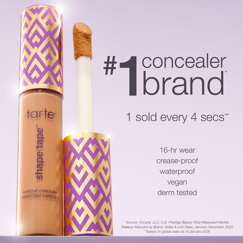 tarte shape tape concealer – Full-Coverage Creaseless Soft Matte Finish, Brightening Under-Eye & Face Makeup, 16hr Longwear, Vegan & Cruelty-Free, full size, 34S medium sand