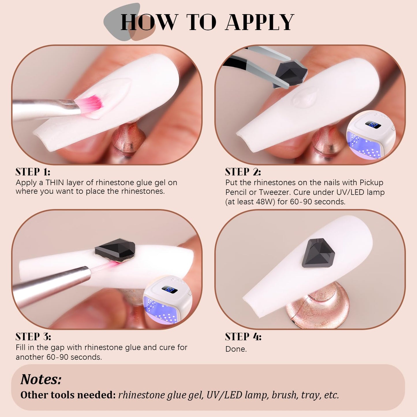 3220Pcs Champagne Gold Nail Rhinestones 120Pcs Multi Shapes Flatback Gems Charms Crystal+3100Pcs 1.5-4mm Round Beads, Glass Diamond Gemstones for Bedazzling Acrylic Nails Decoration