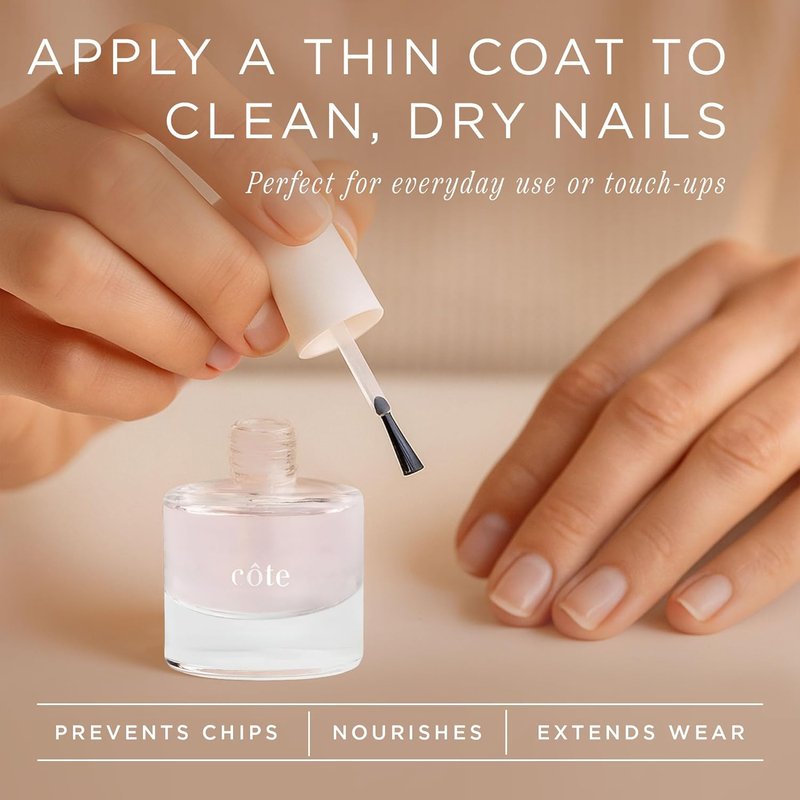 Nail Strengthening Base Coat - Vegan & Cruelty-Free Formula with Horsetail Extract | Fast Drying, 0.27 fl oz (8 ml)