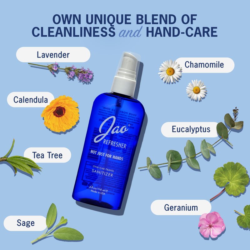 Jao Brand Refresher | Multipurpose Travel Hand Sanitizer, Face Moisturizer, Toner For Face, & Aftershave | Skin Care Travel Essentials | Plant-based | No Parabens, No Sulphates | 4 oz