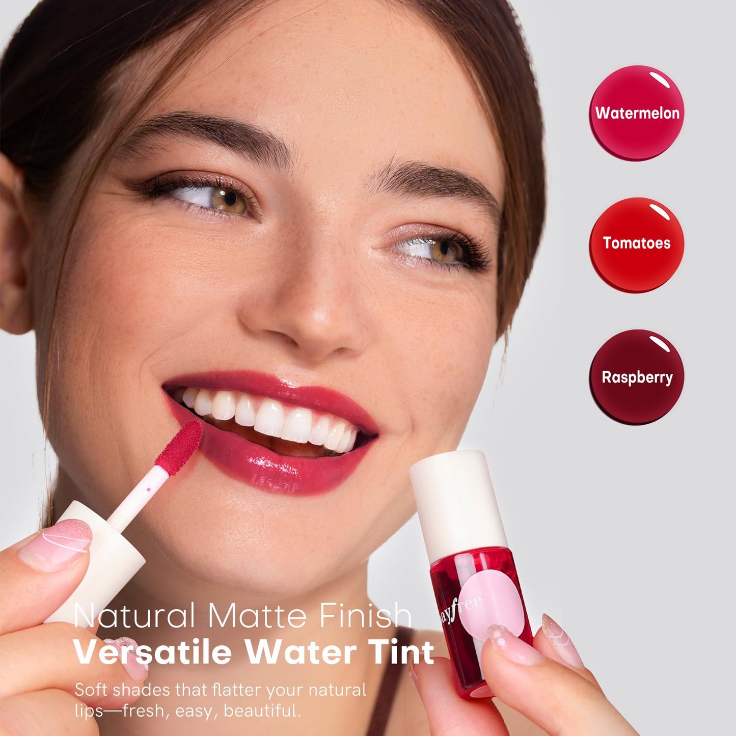 bayfree Lip Tint Stain Set, 3 PCS Korean Water Tint Lightweight Non-sticky, Waterproof Long Lasting Liquid Blush & Lip Stain, Transfer-Proof, Matte Finish Lip Color Makeup (fruit platter)