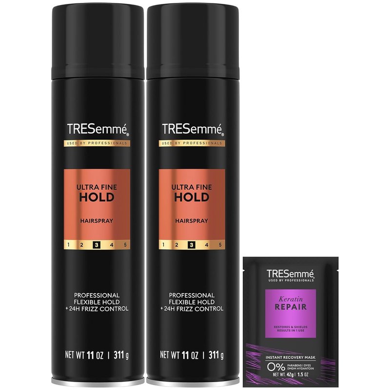 TRESemmé Hairspray Ultra Fine Hold 2-Pack | Keratin Repair Mask for Moisturizing Anti-Frizz Hair