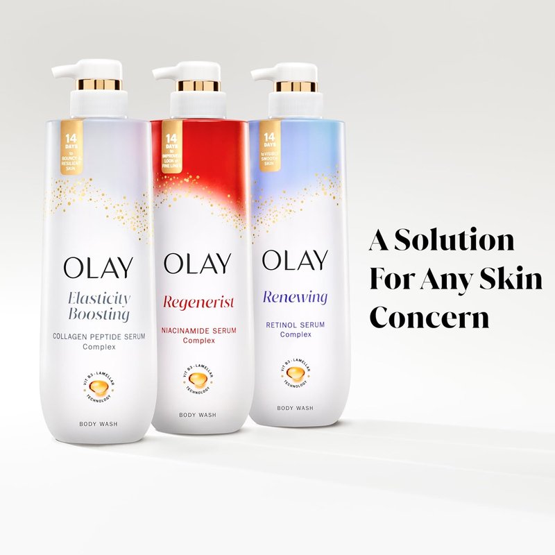 Olay Body Wash for Women - Elasticity Boosting Collagen Serum | 26 fl oz (Pack of 2)