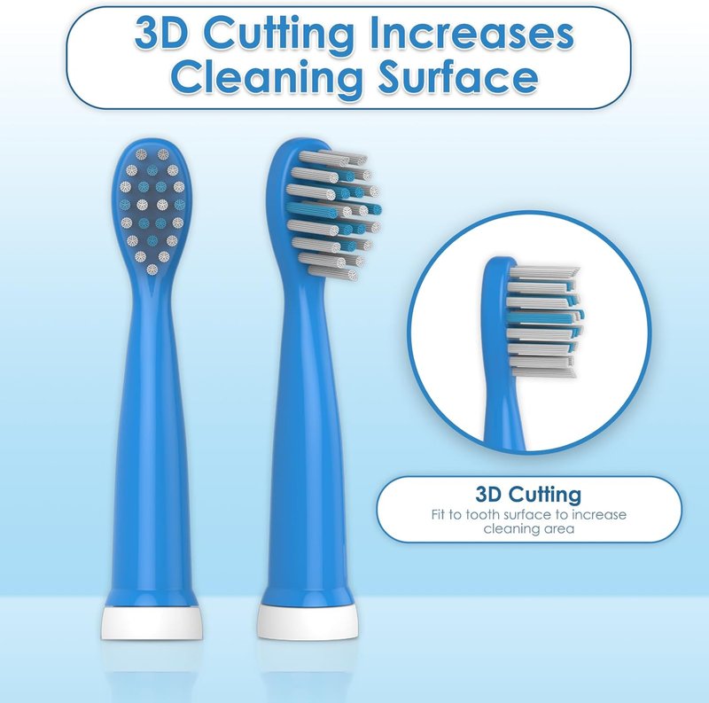 Electric Toothbrush Heads for Kids - Dark Blue Replacement Heads | 4-Pack 8620/8630