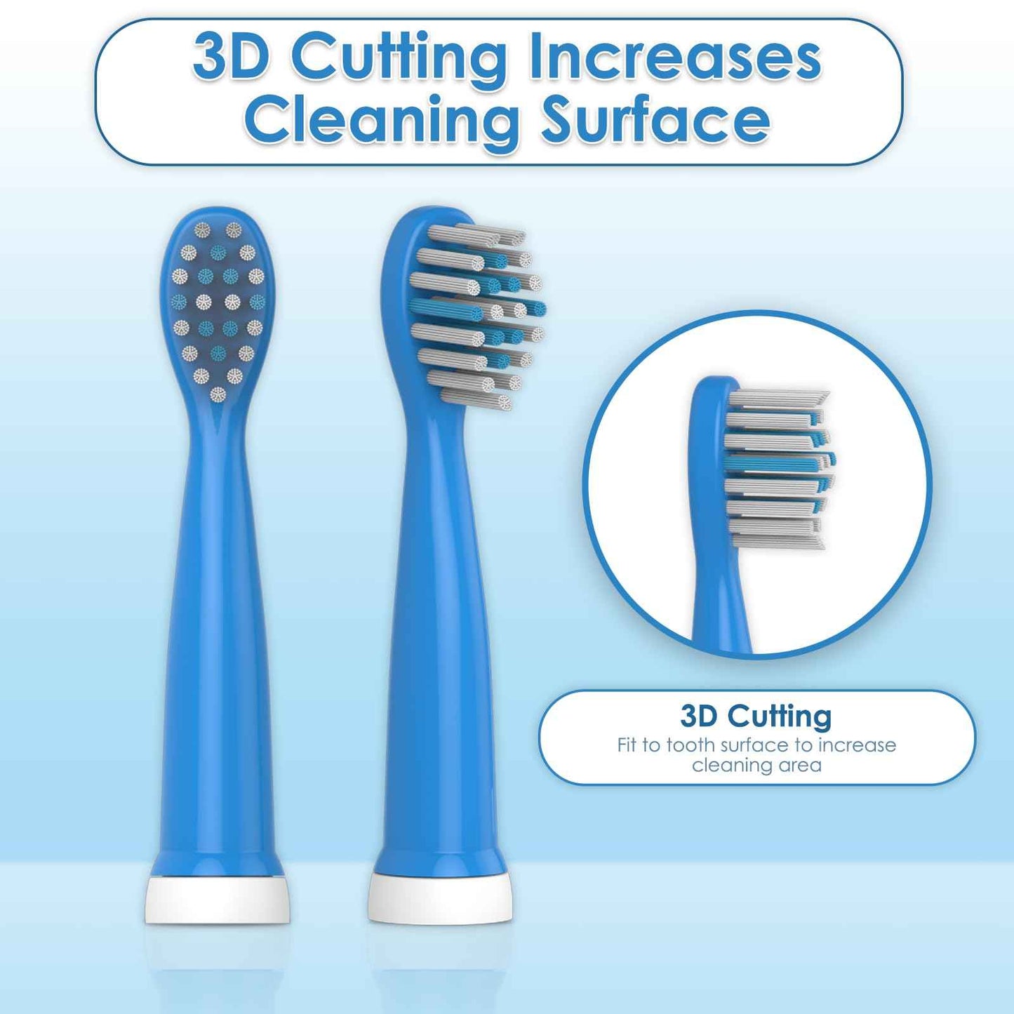 CHAIN PEAK Electric Toothbrush Heads for Kids 8620/8630 (Dark Blue 4 Pieces)