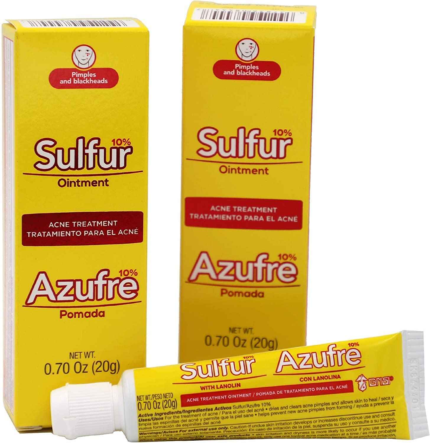 Sulfur Ointment with 10% Sulfur, Assists You in Treating Pimples, Blackheads or Blemishes, Acne Treatment, 2 Count (Pack of 2)