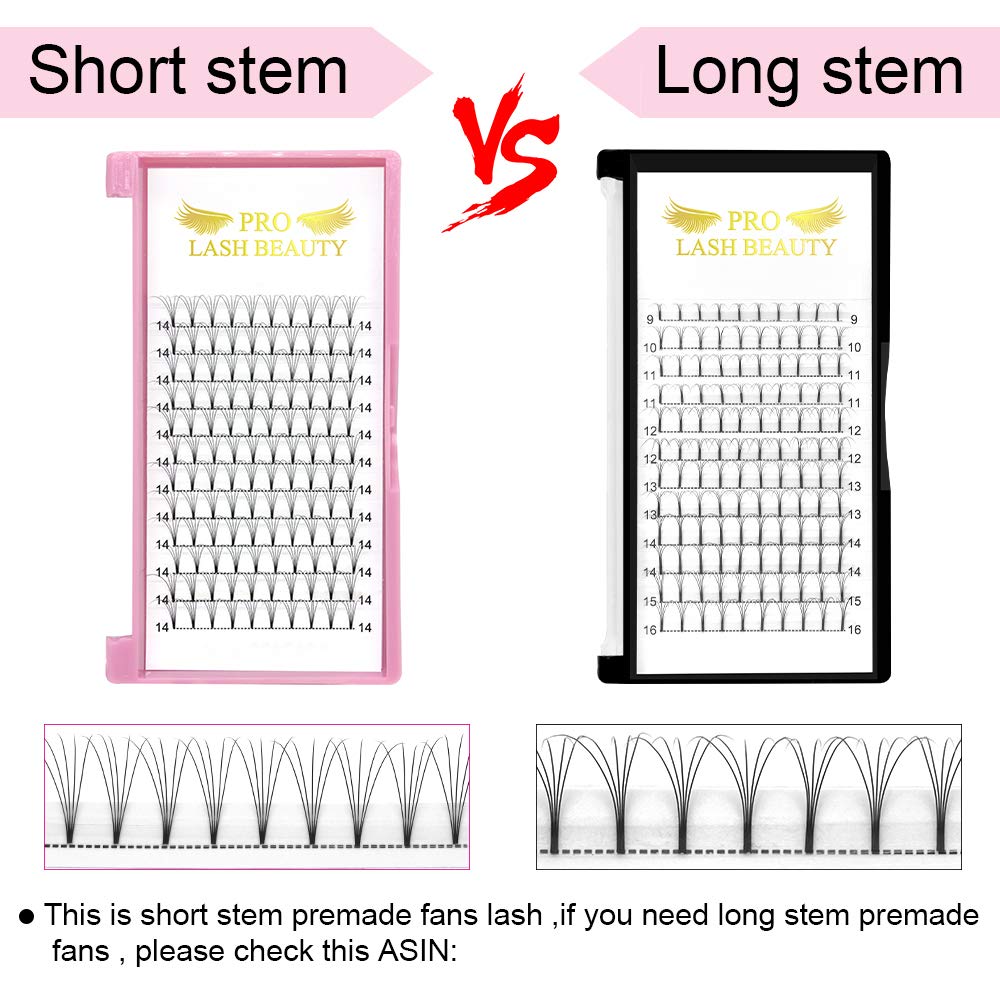 Premade Volume Eyelash Extensions - 5D C Curl Short Stem Fans | 9-20mm Lengths for Stunning Lashes