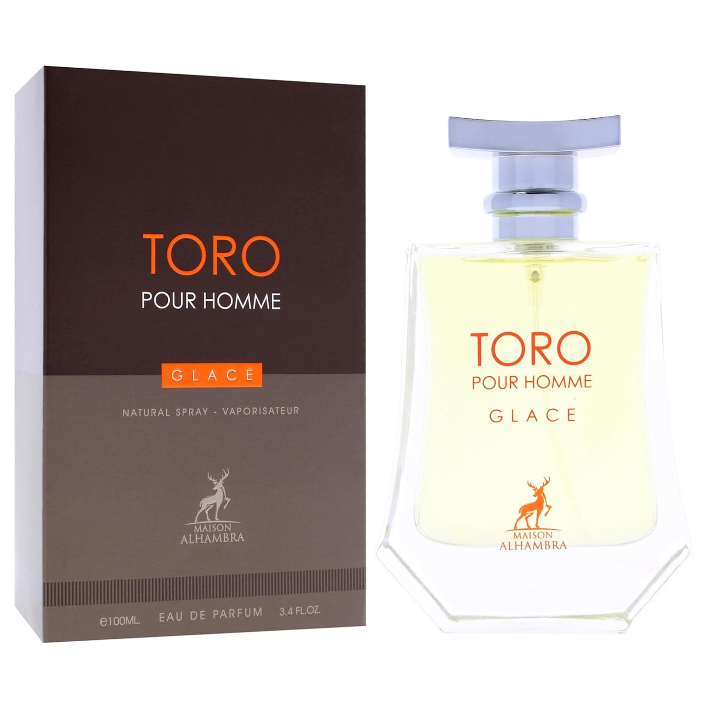 Maison Alhambra Toro Pour Homme Glace - Citrusy Aromatic Spicy Woody Eau de Parfum Spray for Men | 3.4 oz (100 ml)