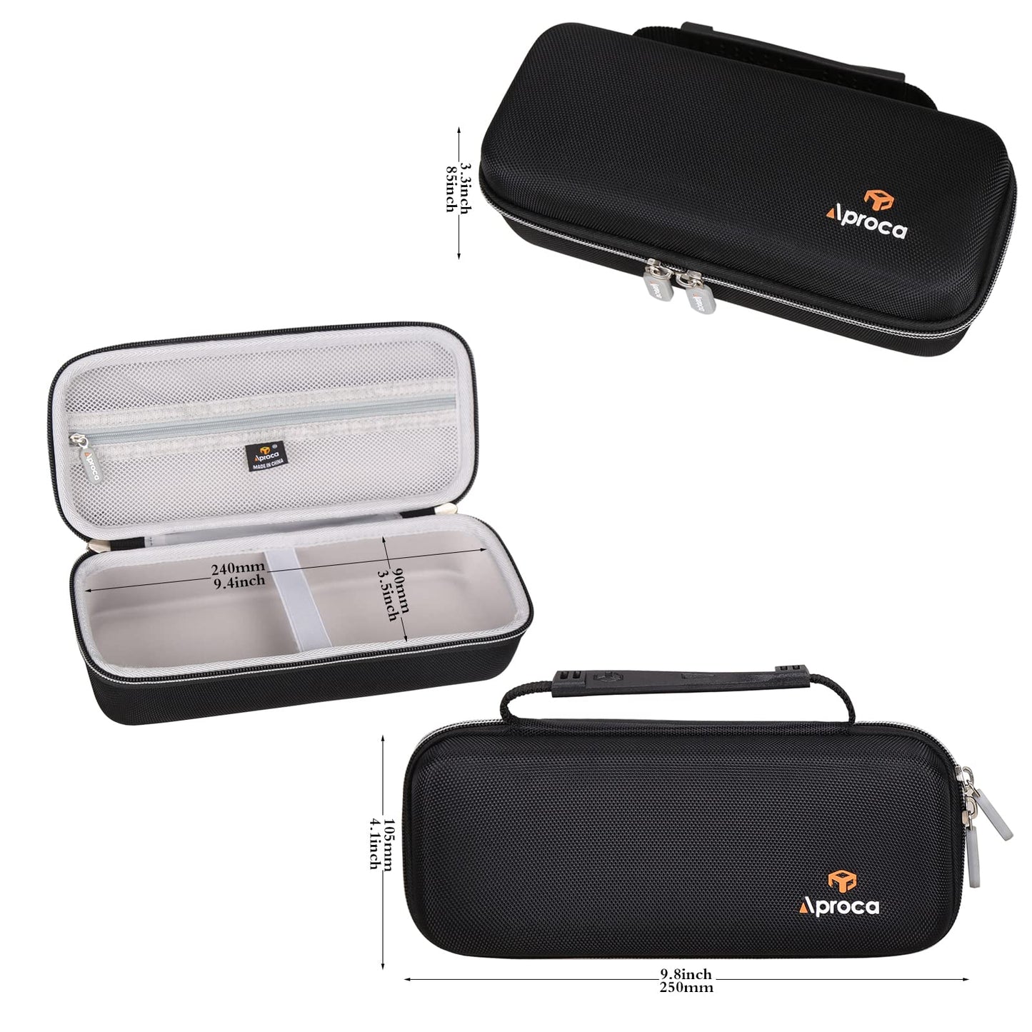 Aproca Case Compatible with Waterpik WF-20 / WF-02 Cordless Water Flosser, Storage Portable Bag for Accessories -Black with Grey Interior (Case Only)