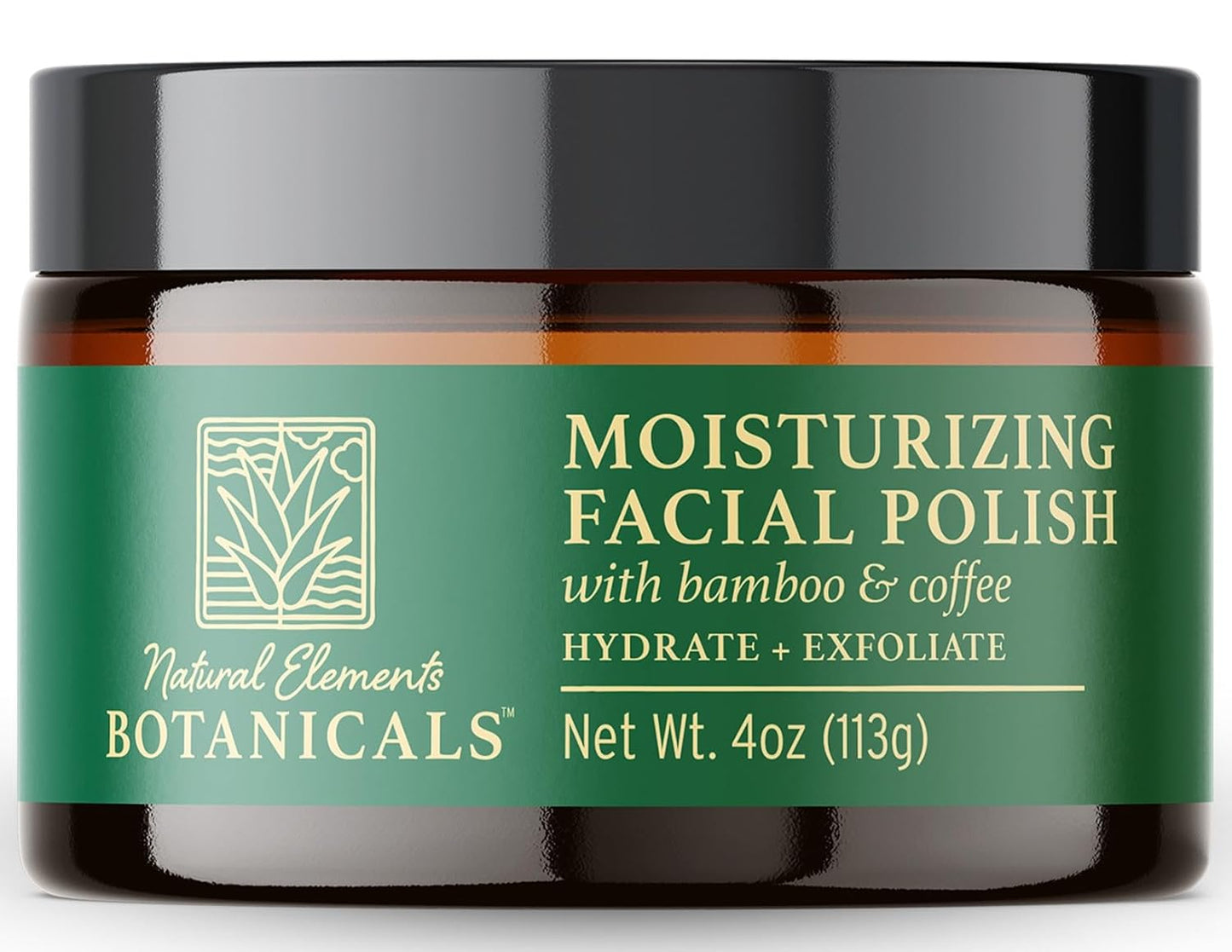 Moisturizing Facial Polish - Gentle 2-in-1 Face Scrub with Bamboo & Coffee | Hydrating Exfoliator, 4 oz