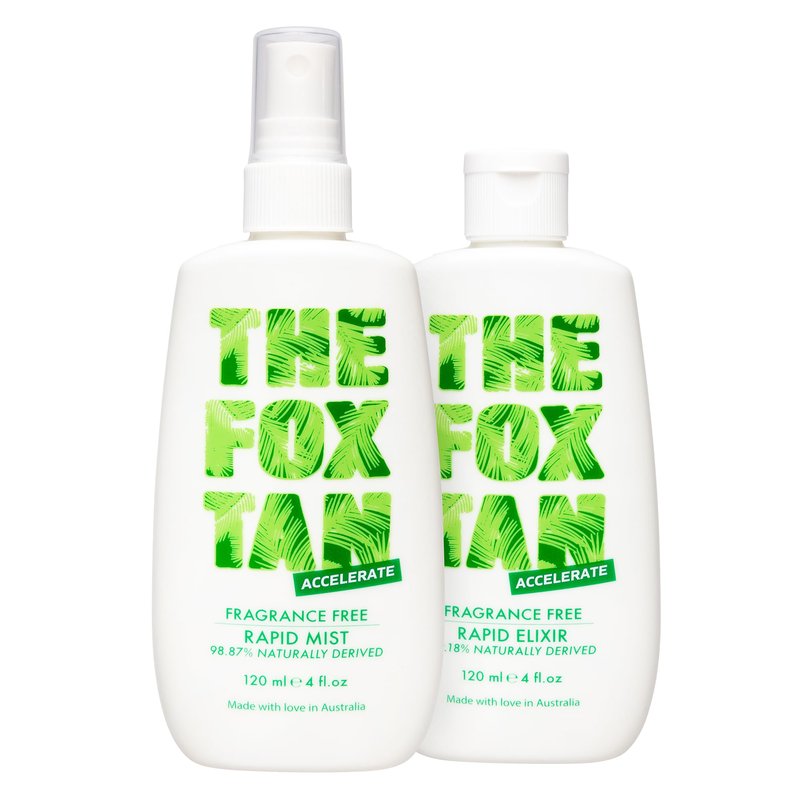 The Fox Tan Fragrance-Free Rapid Tanning Elixir, Tanning Accelerator Lotion For Darker & Faster Tans, Flawless Tans, Vegan & Cruelty-Free, 120mL