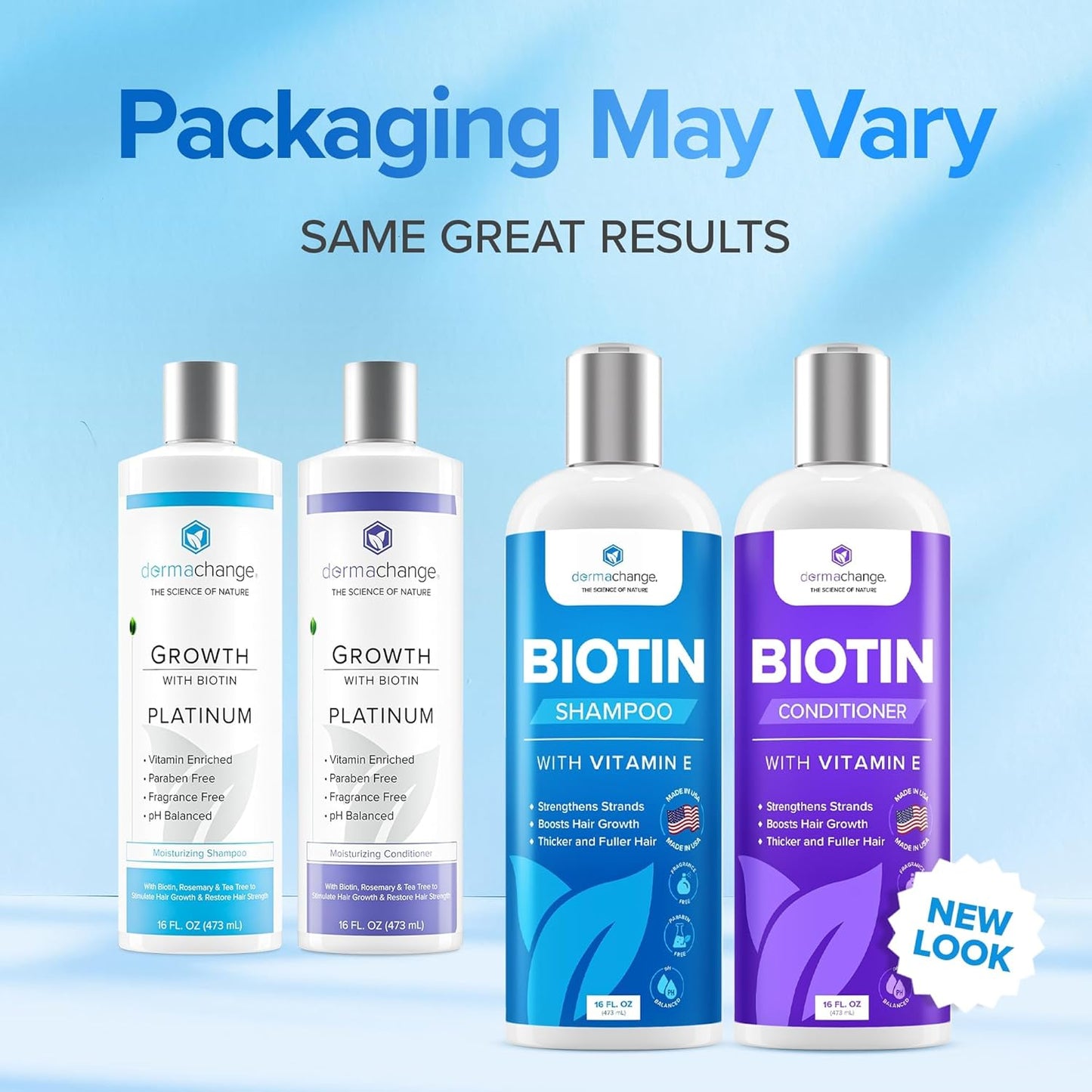 Biotin Hair Growth Shampoo & Conditioner Set - Deep Hydration for Dry, Damaged Hair | Sulfate-Free, 2 Pack, 8oz