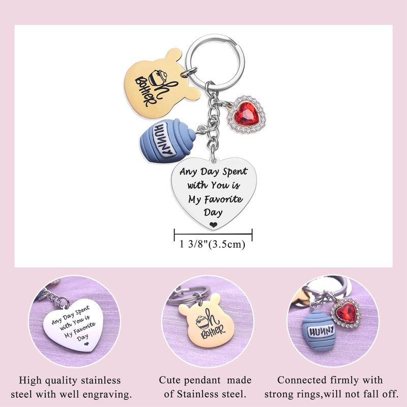 Melix Home Inspirational Gifts Keychain Any Day Spent with You Is My Favorite Day Friendship Gift Keychains