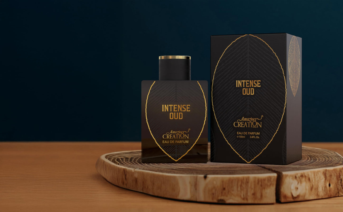 Amazing Creation Intense Oud Eau de Parfum For Men, 3.4 Fl Oz / 100ml