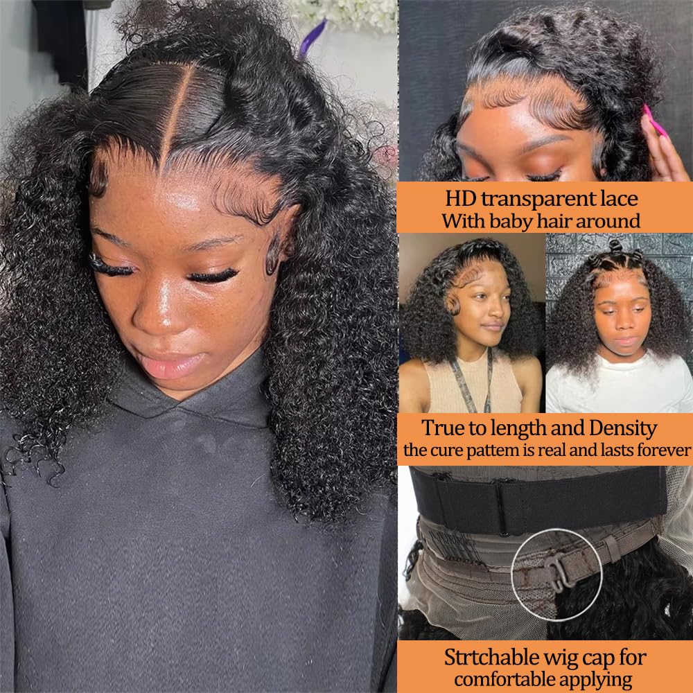 Deep Wave Bob Wig - 13x4 Frontal Lace Human Hair | 220% Density, Short Curly Style for Black Women