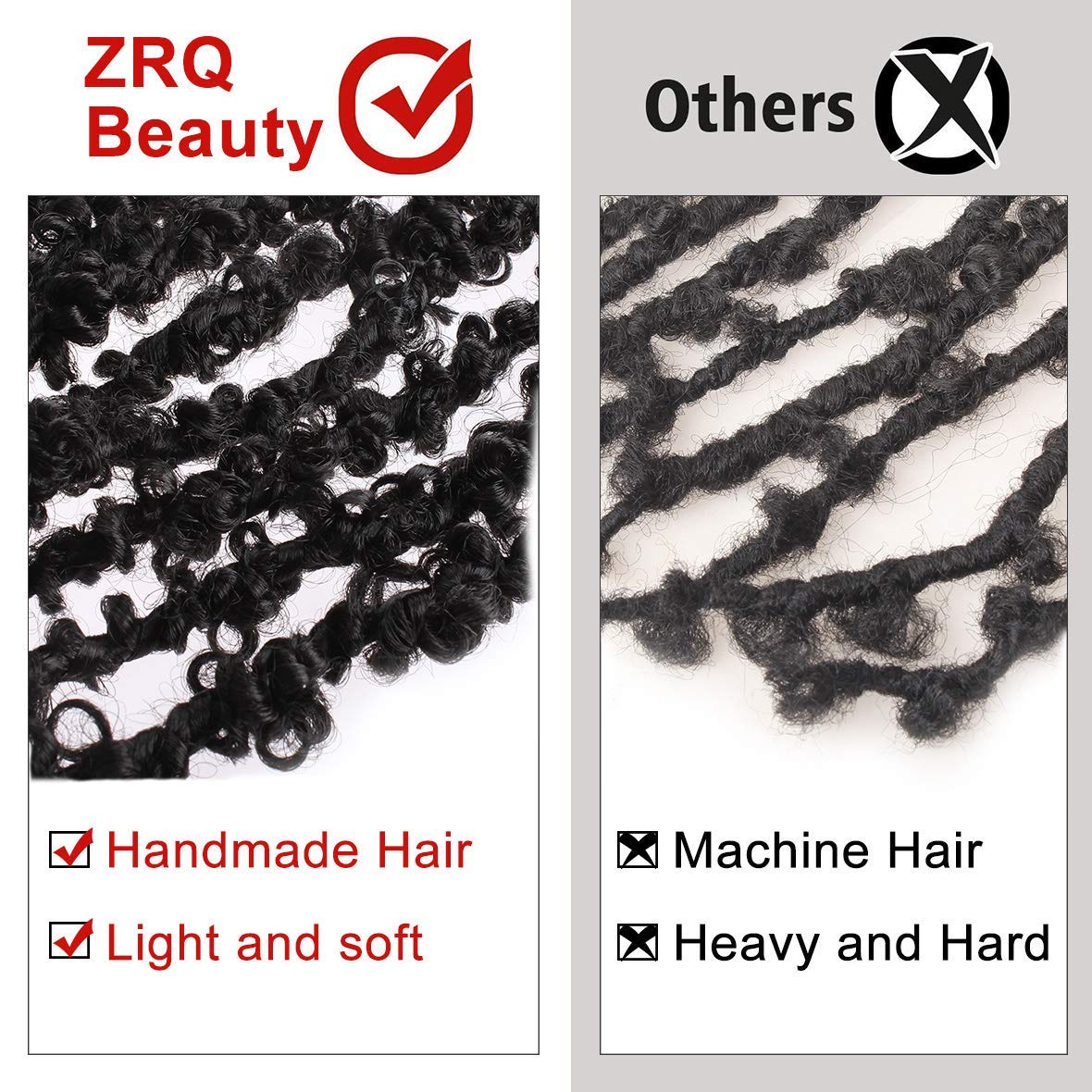 ZRQ Butterfly Locs Crochet Hair 36 Inch 6 Packs Pre Looped Distressed Locs Long Butterfly Locs Crochet Braids Most Natural Hair Extension for Black Women (36 Inch,1B)