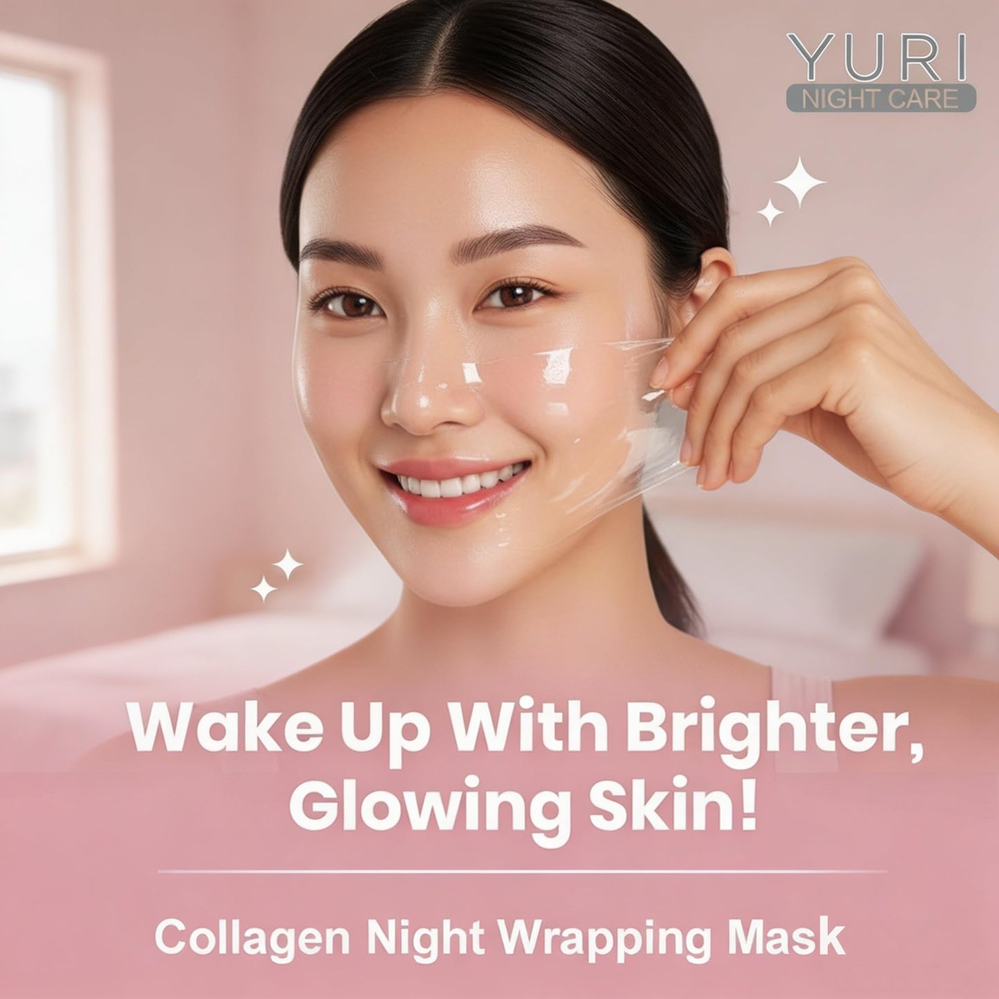 Orvian YURI Collagen Night Wrapping Mask,YURI Collagen Mask,Easy Peel Off Facial Mask Skin Care night mask,Hydrating Face Mask is the Ideal Gifts for Women and Teen Girls!2.54 fl.oz (2pcs)
