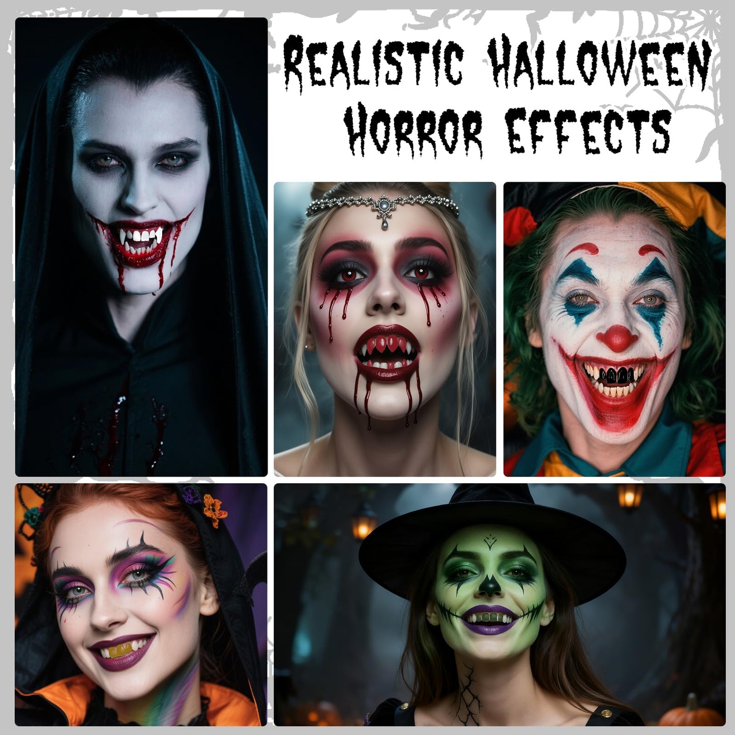 YBUETE Professional Halloween Black Tooth Paint, Temporary Black Tooth Paint，Decayed Rotten Cruddy Missing Teeth Makeup, Perfect for Cosplay, Halloween Makeup, Theater, Costume Party