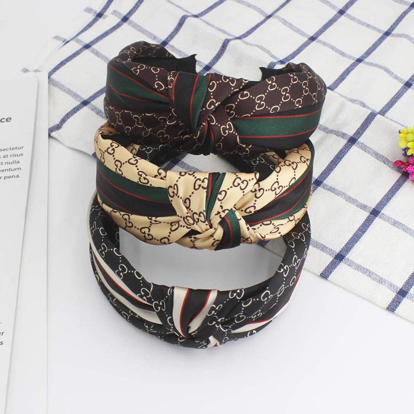 KouGeMou 3pcs Classic Style headband Good elasticity Not easily deformed Strong resilience headbands G