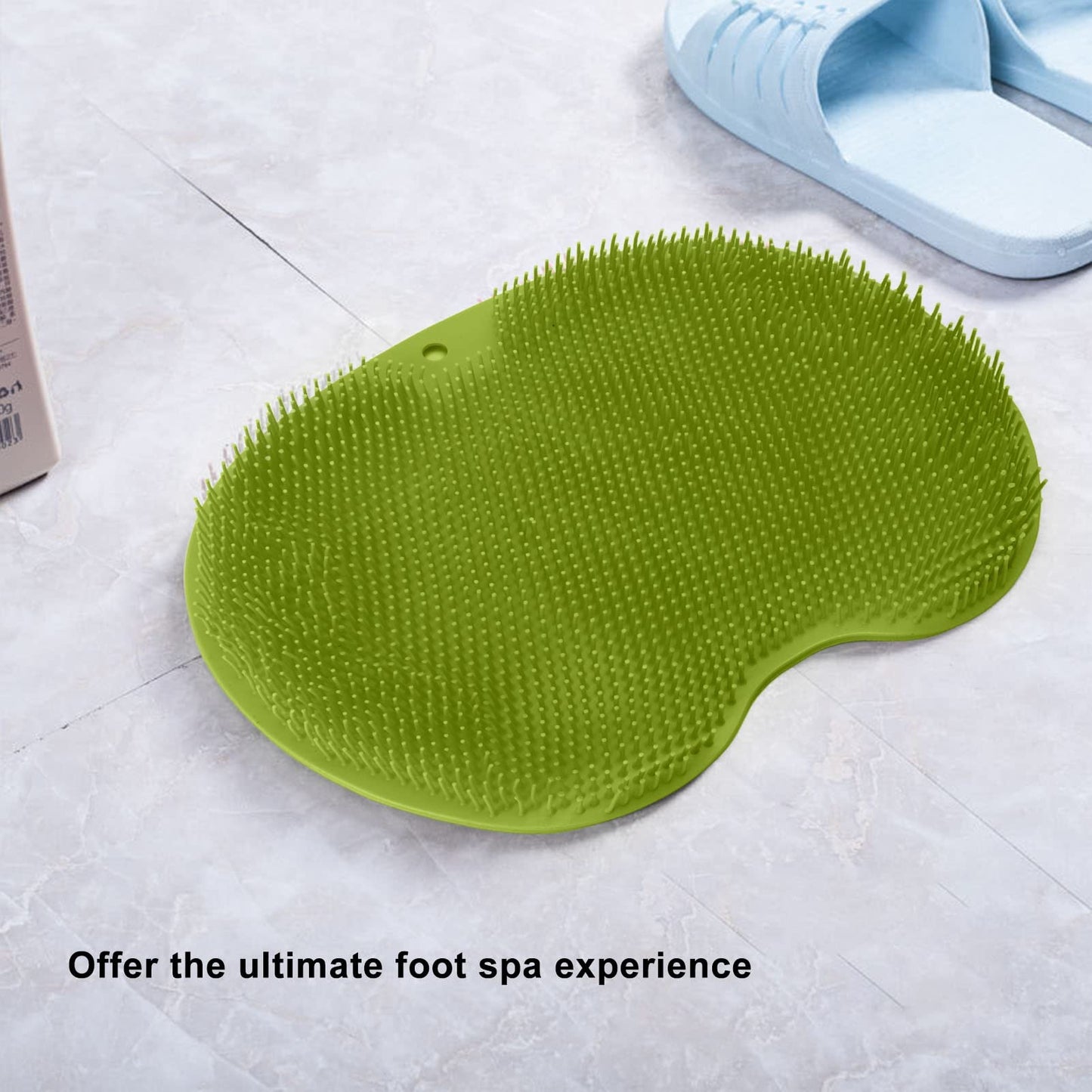 Bath Massage Pad, Shower Foot & Back Scrubber, Body Scrubber, Lazy Bath Massage Cushion Brush with Suction Cups, Bathroom Wash Foot Mat, Foot SPA, Exfoliating Dead Skin Foot Brush(Green)