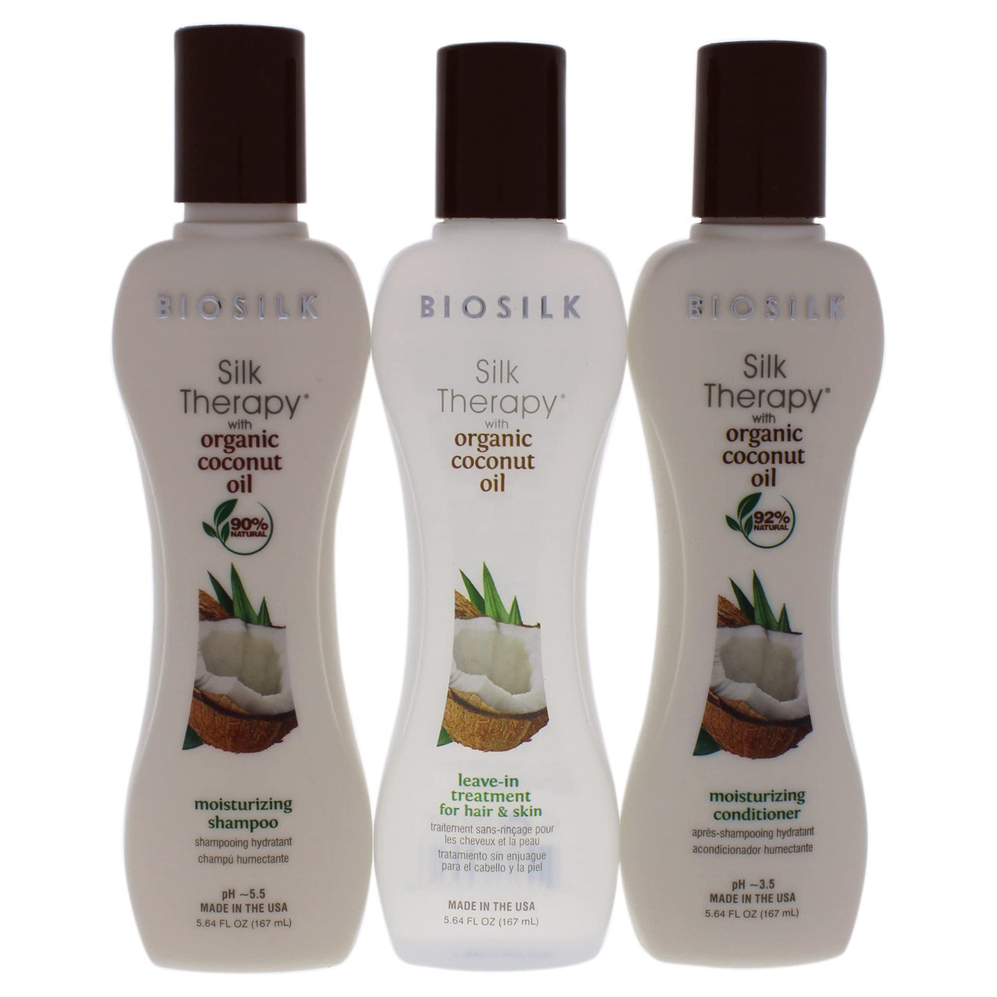 BioSilk Silk Therapy with Natural Coconut Oil Intense Moisture Kit (Pack of 3)