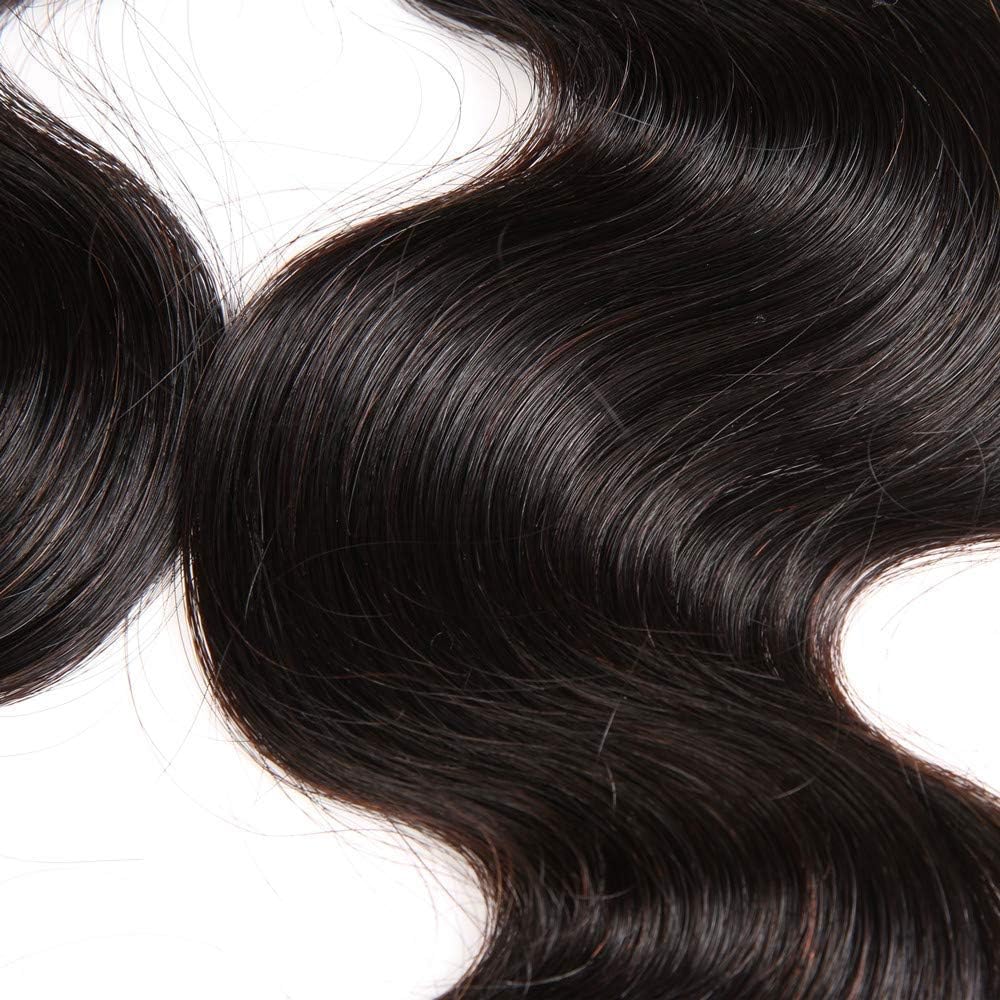 Body Wave Frontal 13x4 HD Transparent Lace Frontals With Bangs Baby Hair 100% Remy Human Hair 150% Density Natural Color (14 Inch)
