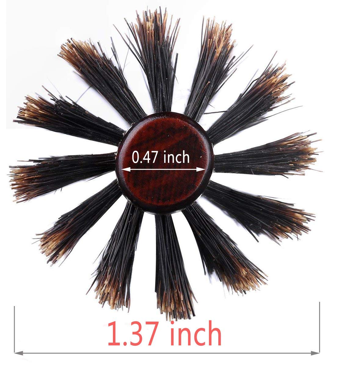 PERFEHAIR Boar Bristle Round Brush-1.3 inch, Pack of 2, Small Round Brushes for Blow Drying Styling Short, Fine, Thin Hair & Beard