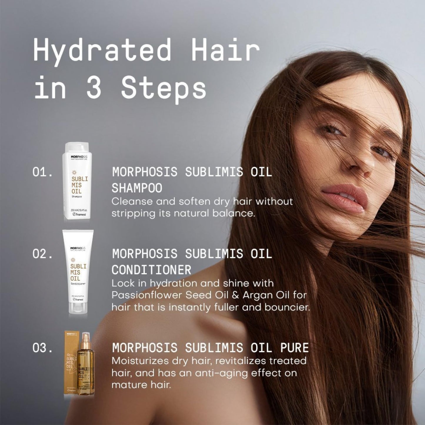 FRAMESI Morphosis Sublimis Pure Hair Oil 3.4 fl oz, Moisturizes and Revitalizes Hair, Natural Ingredients, Color Safe