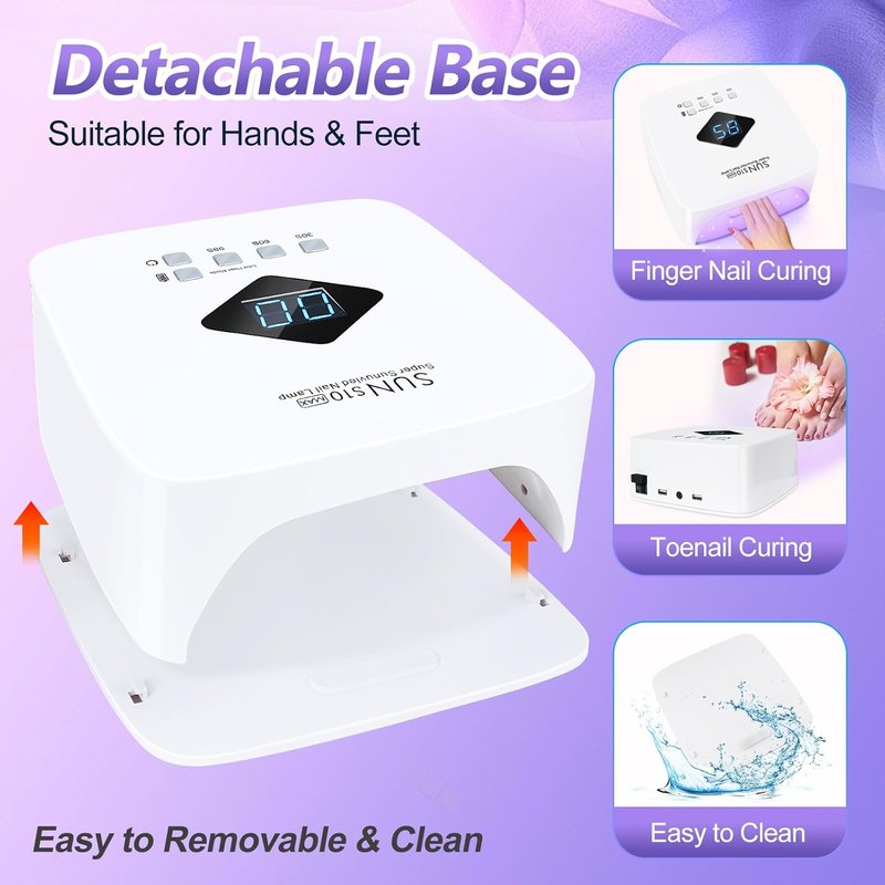 UV Nail Lamp - Cordless 86W Rechargeable Gel Nail Light with Auto Sensor & 3 Timer Settings | Professional Quick Dry for Home & Salon Use