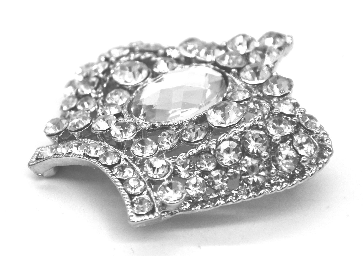 Belagio Enterprises 2 1/2-Inch Crown Rhinestone Brooch | BW-141 Silver