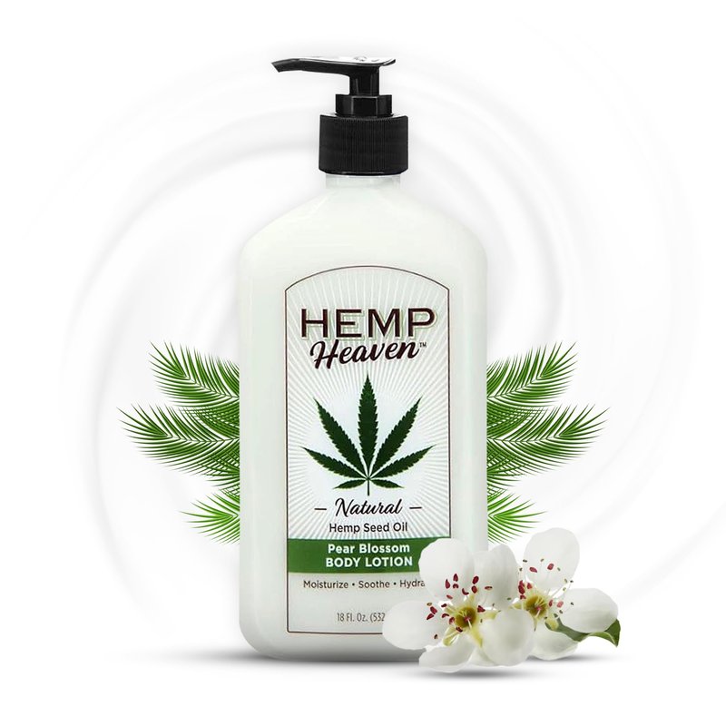 Hemp Heaven Hemp Lotion - Natural Hemp Seed Oil, Paraben-Free, 18 oz, Made in USA, Nourishing for Men & Women, EWG Verified, Anti-Aging (Pear Blossom)