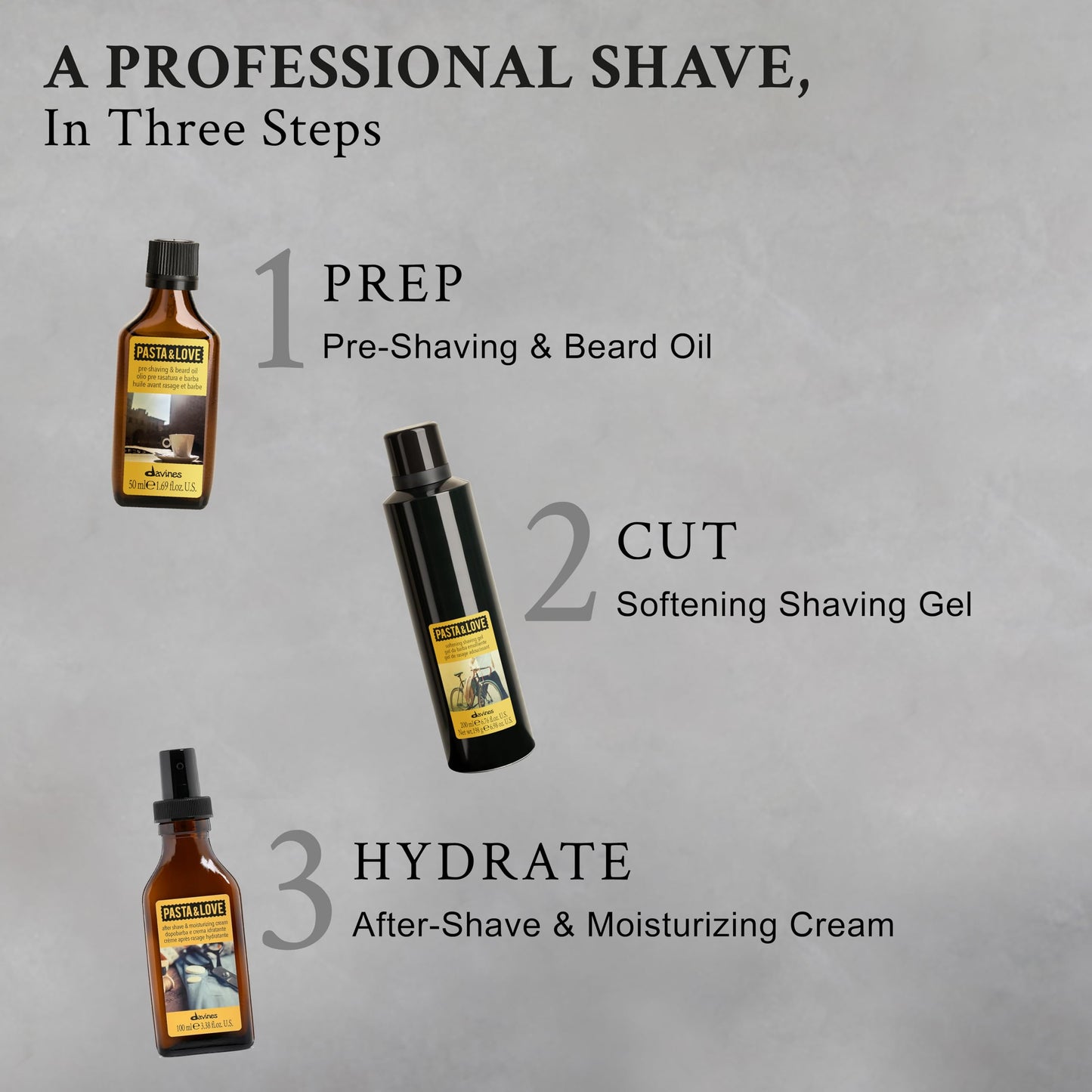Davines Pasta & Love Pre-Shaving & Beard Oil, Multifunctional Grooming Oil - Softens Coarse Beards & Preps Skin for Shaving - Moisturizing & Non-Greasy, 1.69 Fl Oz