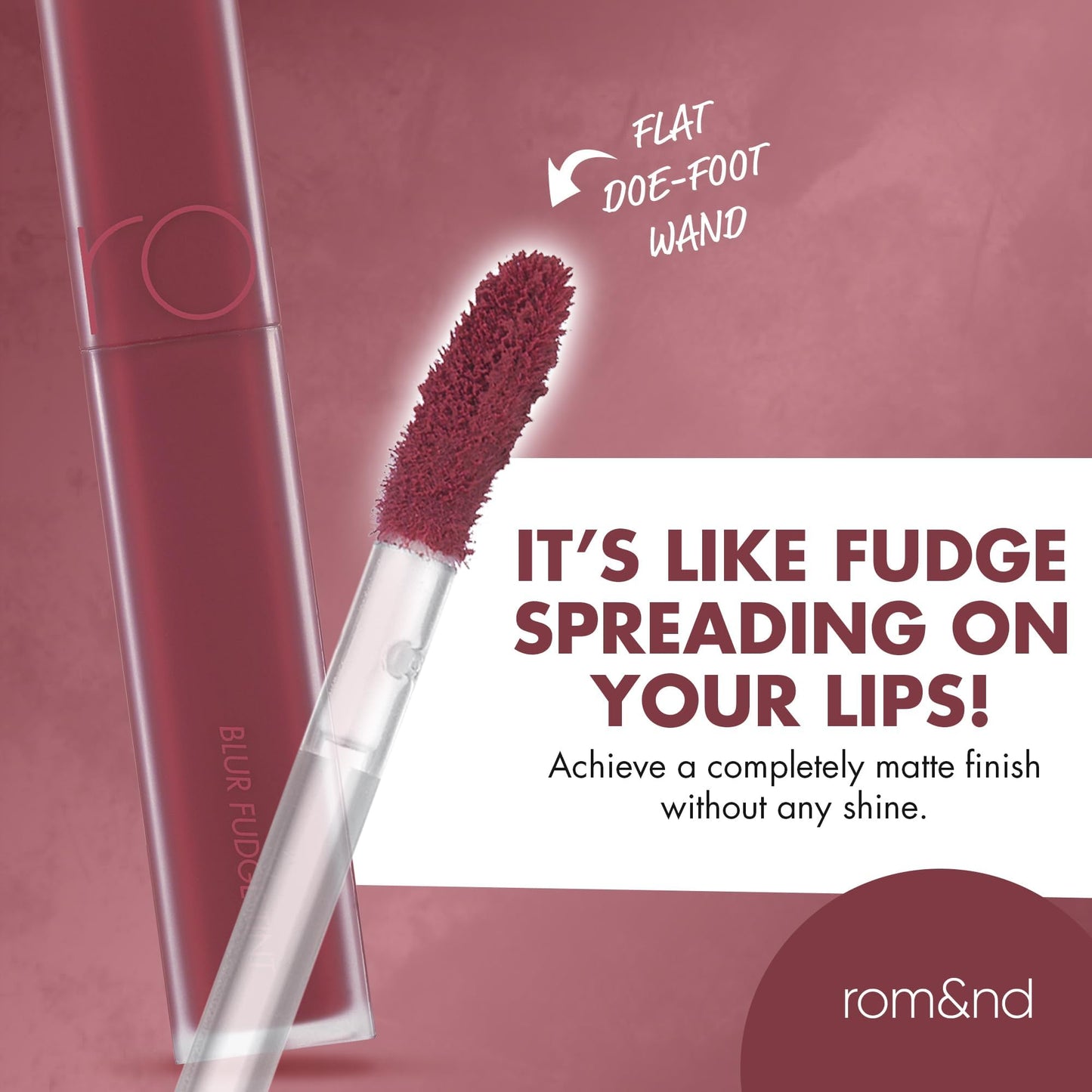 rom&nd BLUR FUDGE TINT 08 Currant Jam | Velvety Matte Lip Stain | Smooth, Non-Drying Berry Red K-Beauty Lip Makeup