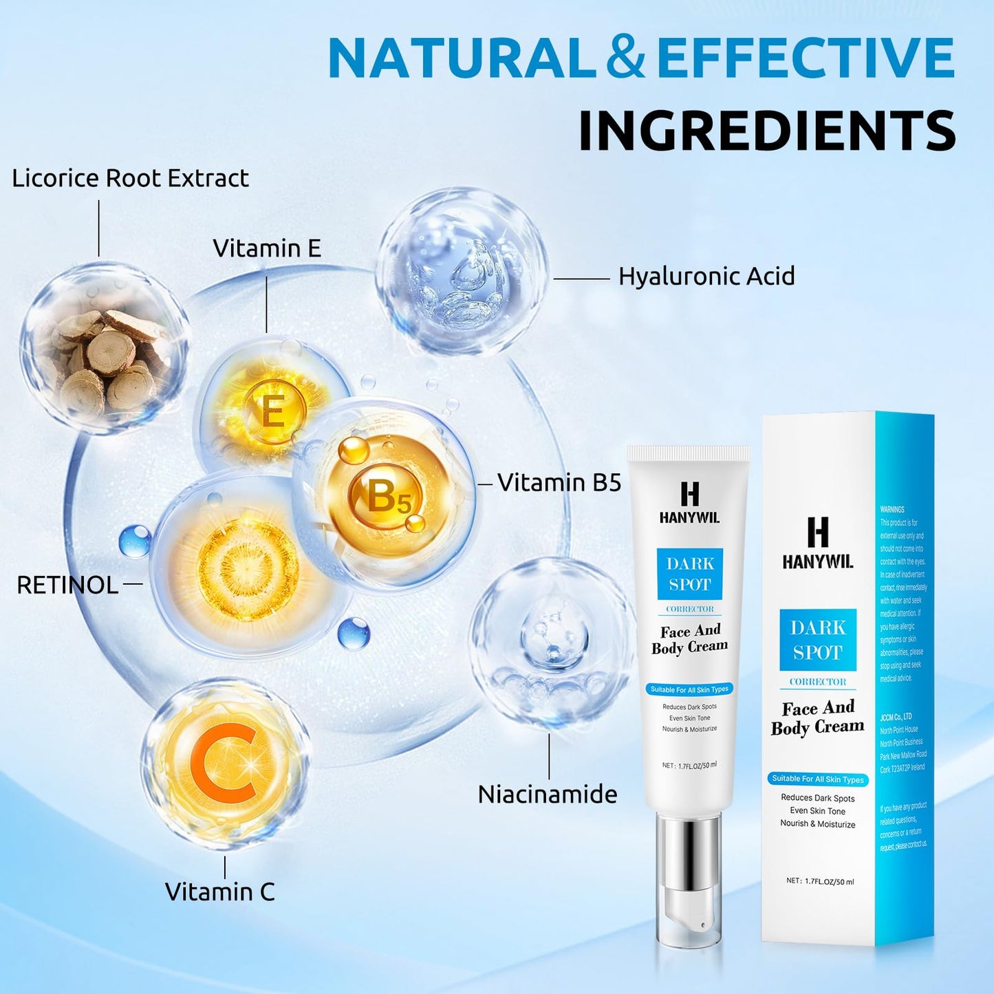 HANYWIL Dark Spot Remover for Face & Body Serum,Dark Spot Corrector Serum for Hyperpigmentation,Treatment for Sun Spots, Age Spots, Melasma, Dermatologist-Tested Skin Tone Evenser (2.0 Fl Oz)