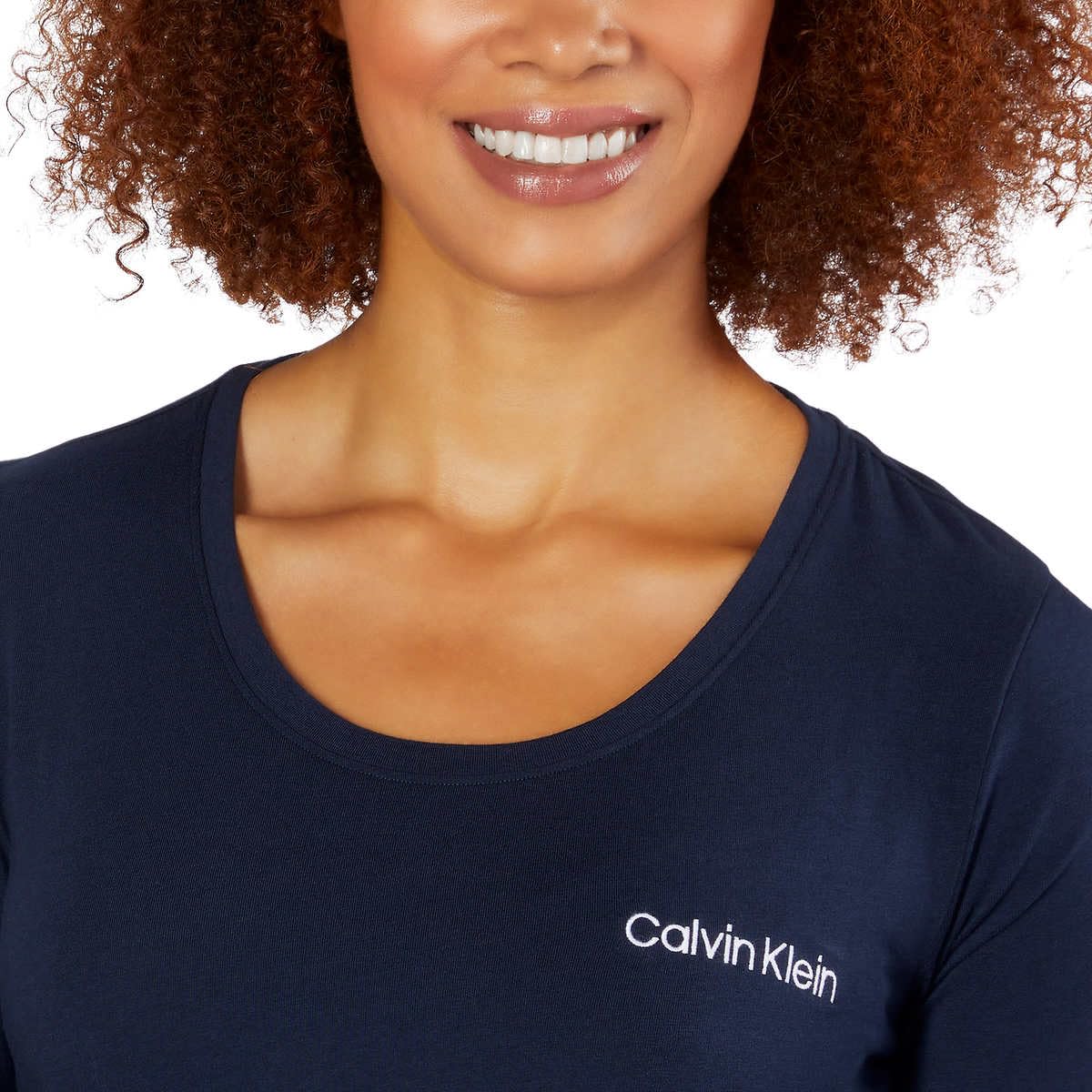 Calvin Klein Women's Classic Crew Neck Fleece PJ Set (US, Alpha, Small, Regular, Regular, BLUE)