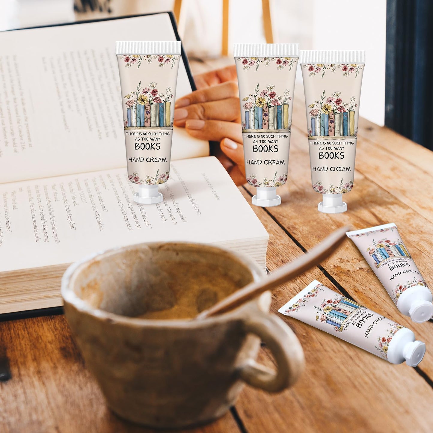 Leelosp 12 Pcs Book Club Gift Bulk Mini Hand Cream Travel Size Lotion Book Lover Gift for Women Member for Dry Cracked Hands